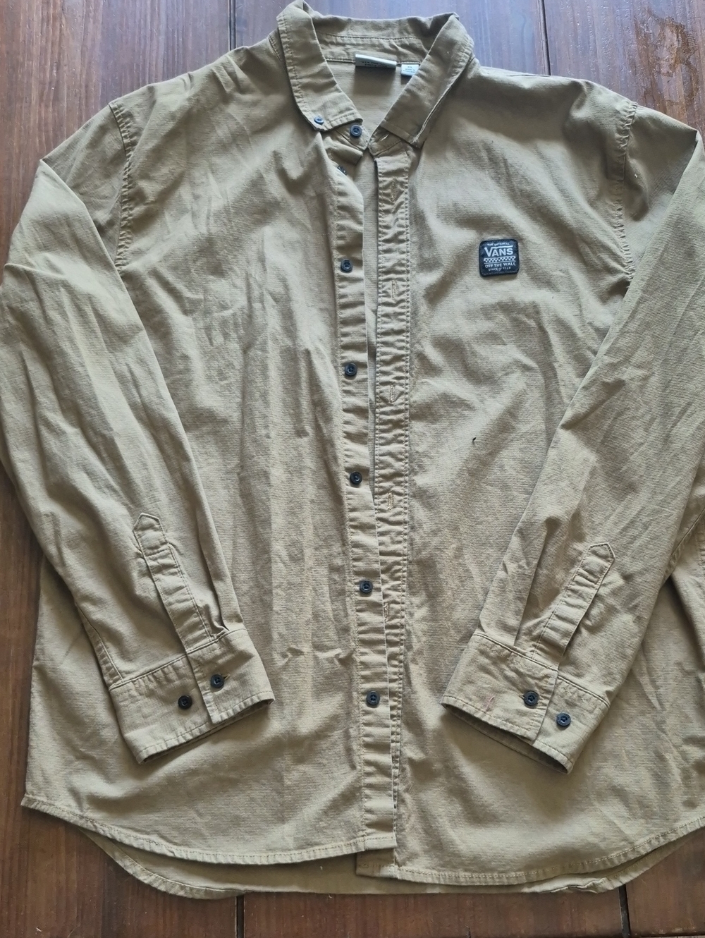 Vans Tan Long-Sleeve Button-Up Shirt